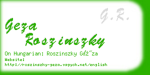 geza roszinszky business card